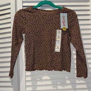 Cat & Jack Tan Leopard Print Long Sleeve Top